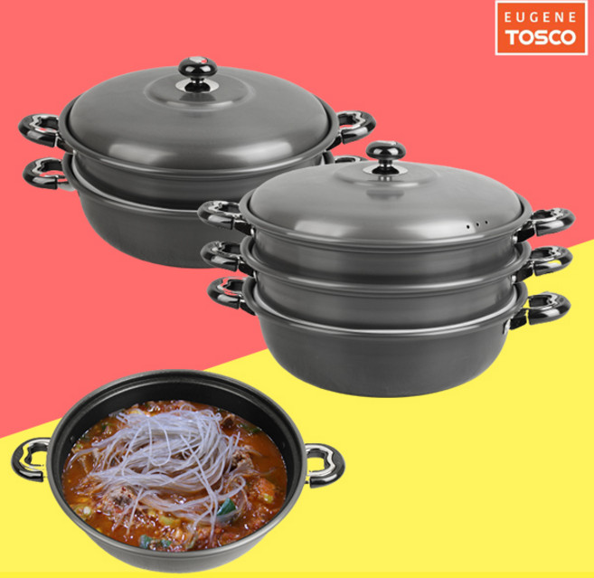 경질 대형 찜기 2단 3단 찜솥 34 38 42 업소용 대용량, 2단 경질 찜솥, 1개