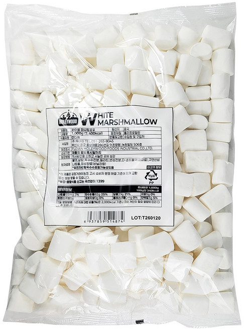 두쫀쿠용 화이트 마시멜로우, 1개, 1kg