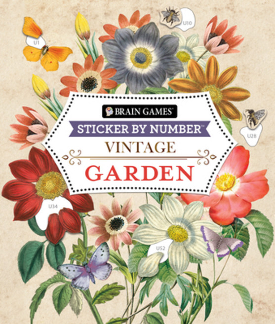 (영문도서) Brain Games - Sticker by Number - Vintage: Garden Paperback, Publications International,..., English, 9781639385935