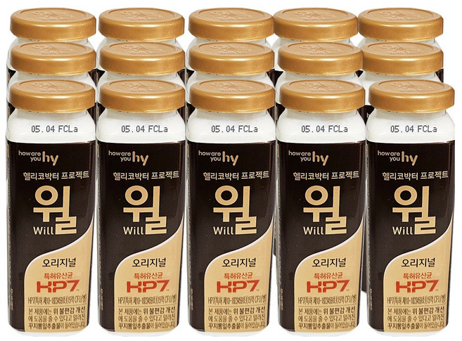 한국야쿠르트 헬리코박터 윌 150ml 아이스박스 아이스팩 포장, 15개