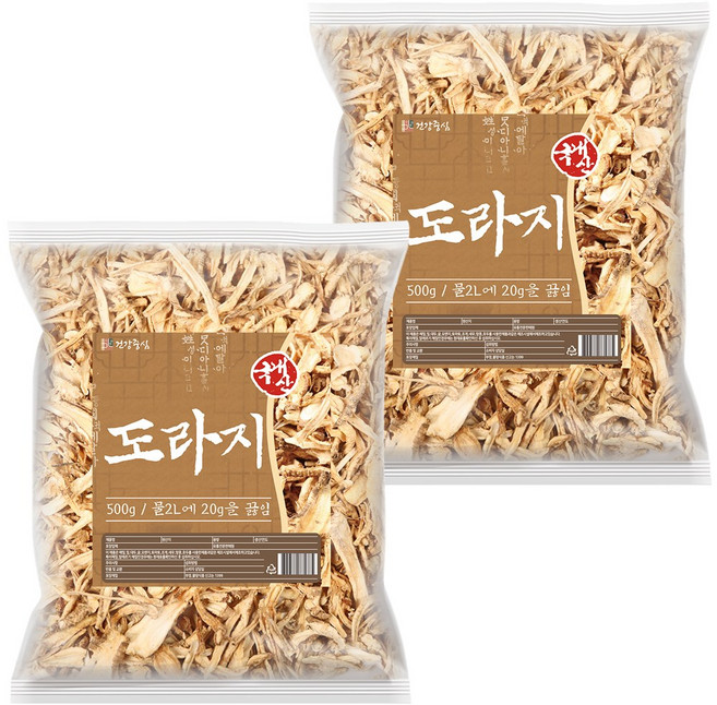 건강중심 국산 말린 도라지 건도라지, 2개, 500g
