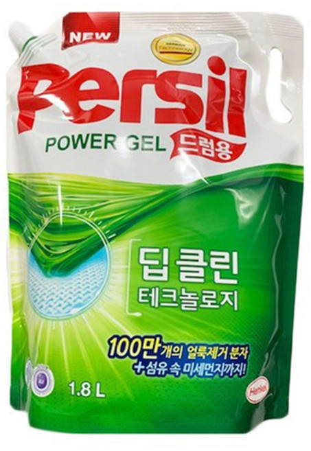 퍼실 딥클린 플러스 파워젤 액상세제 드럼용 리필, 1.8L, 5개