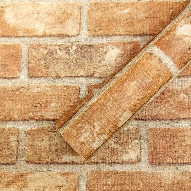 쿠셔니 붙이는벽지 셀프도배 스티커 실크벽지 도배지, 골드브라운블럭