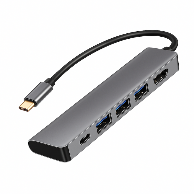 오토림 5포트 C타입 HDMI USB3.0 지원 멀티허브, 그레이