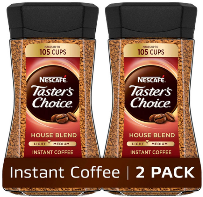 NESCAFE TASTER'S CHOICE House Blend Medium Light R NESCAFE TASTER'S CHOICE 하우스 블렌드 미디엄 라이트 로스트 인스턴트, 1개입, 198g, 2개