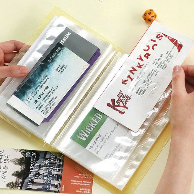 야구 티켓 보관 뮤지컬 전시회 티켓 콜렉트북 스크랩북 밴드형 (64매보관), 02.크림옐로우