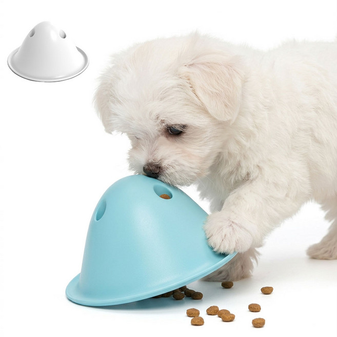 마케즈 강아지 삼각뿔 노즈워크 씹는 장난감 스트레스해소 후각놀이, 1개, 블루