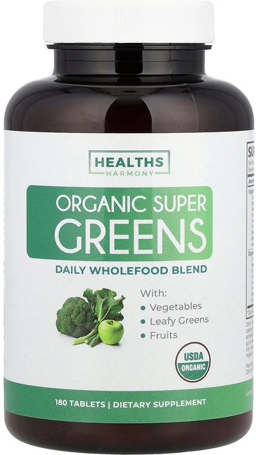 Healths Harmony 유기농 슈퍼 그린스 180정 Harmony (헬스 하모니), 1개 - 쿠팡