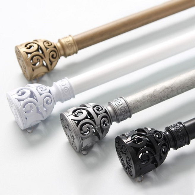 FREESPACE 커튼봉 노블레스 25mm 6size 4color, 노블레스실버-16자(250cm~480cm), 상품선택:노블레스실버-16자(250cm~480cm)