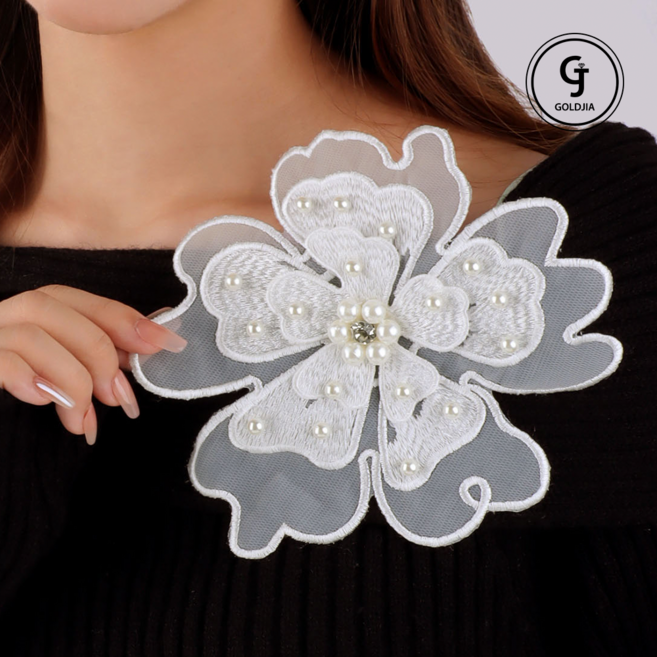 꽃 코사지 비즈 옷핀 무대 공연 의상 브로치