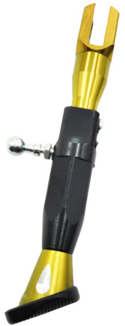 오토바이 범용 사이드 지지대 삼각대 CNC 알루미늄 합금 미끄럼 방지 조정 가능한 주차 킥스탠드 액세서리, 08 Gold