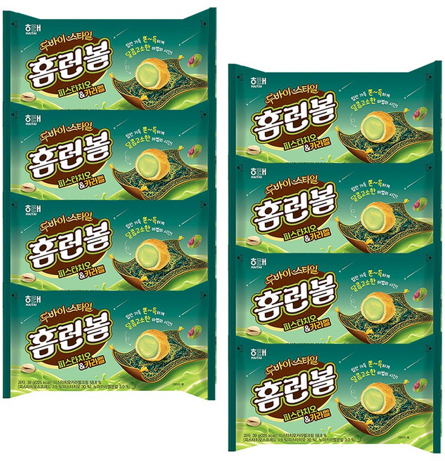 홈런볼 피스타치오 카라멜, 39g, 8개