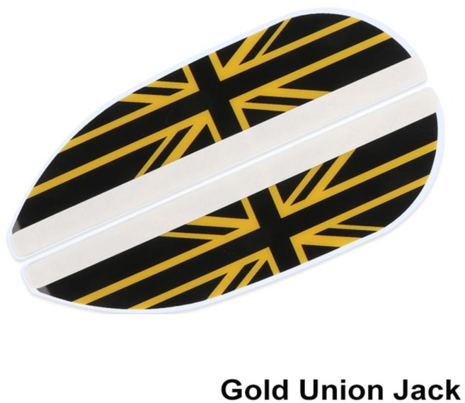 사이드미러빗물커버 바이저 장마철 방수필름 비오는날사이드미러 백미러방수 자동차 백미러 레인 아이브로우 프로텍터 커버 미니 쿠퍼 R53 R55 R56 R60 R61 F54 F55 F5, 3.Gold Union Jack, 1개