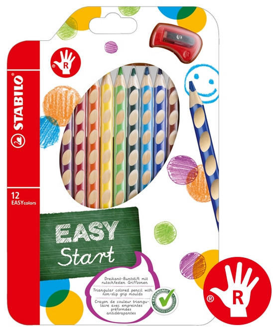 【德國天鵝】STABILO EASYcolors 人體工學洞洞色鉛筆6色/12色 左/右手, 1個, 右手12色(ST332/12), 右手12色(ST332/12)