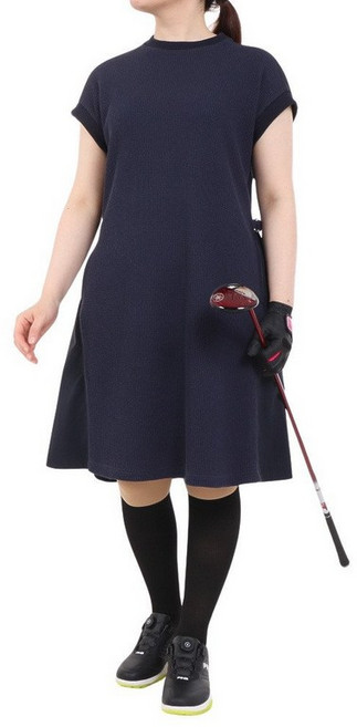 트래비스 매튜 Travis Mathew 여성용 골프웨어 반소매 와플 A 라인 원피스 7AJ5184TOS 컬러 네이비 247882