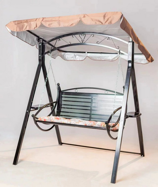 야외 흔들 그네 해먹 마당 인테리어 루이자몰 테라스, 블랙 2인용 강화+차양막, 1개