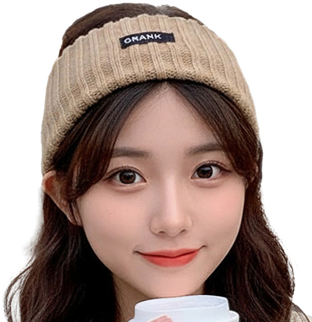 [HANNAL] 니트 골지 헤어밴드 귀도리 스타일 머리띠 방한 헤어액세서리