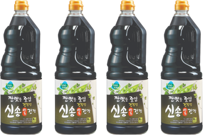 신송 짠맛을 줄인 건강한 양조간장, 1.6L, 4개