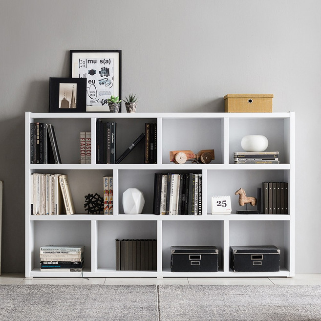 아씨방가구 심플 200cm 3단 책장 책꽂이, 메이플화이트