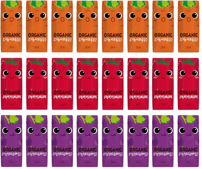 오가닉유기농 크니쁘니트니 125ml 3종 24개입 아기주스 한박스