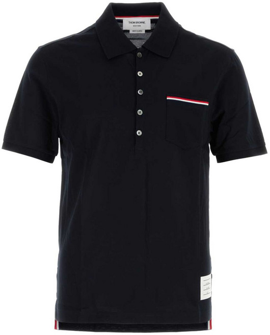 톰 브라운 스트라이프 디테일 폴로 셔츠