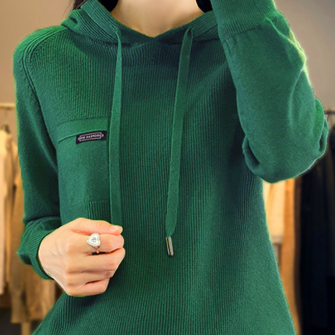 데일로엔 여성 패치 니트 후드티