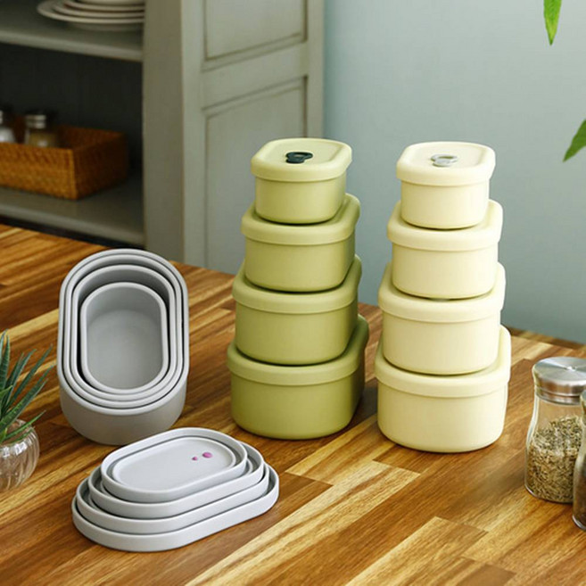 국내산 실리콘 스팀홀 용기 이유식 도시락 냉동밥 보관 전자 레인지 렌지 용 실리콘 냉동 밥 국 이유식 햇반 반찬 통 소분 도시락 보관 에어프라이어 다회 용기, 1개, 그레이/실리콘 스팀홀 용기 650ml