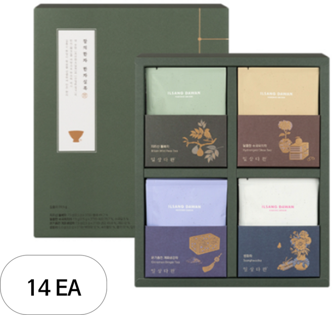 쌍계명차 한차실록 차 선물세트, 계피생강차+지리산 돌배차+황사차+돼지감자차, 14세트