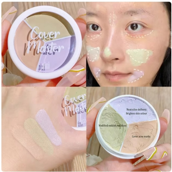 삼색 컨실러 메이크업으로 모공/ 블랙아이/눈망울/ 립선, 02 Xixi, 1개