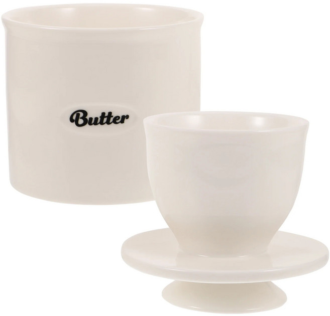 AOHAO 버터벨+버터 나이프 세트 200ML 버터보관용기, 화이트, 1개