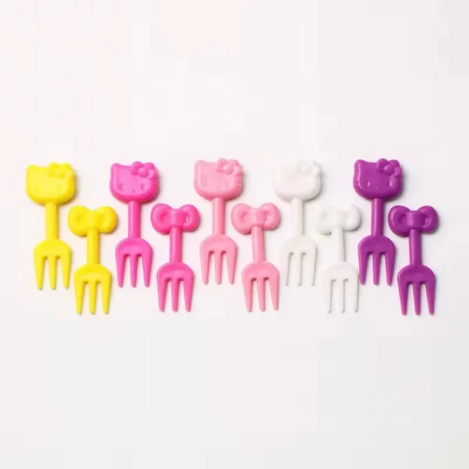 10pcs 재미 귀여운 미니 재사용 가능한 만화 동물 과일 이쑤시개 어른를위한 음식 추천 유아 어른를위한 점, 01 10 pcs cat