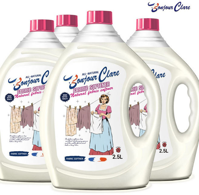 봉쥬르끌레어 퍼퓸 섬유유연제 프로방스 로즈향, 4개, 2.5L