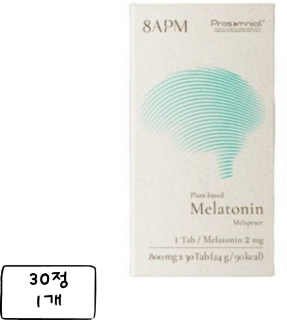 8apm 식물성 멜라피스 멜라토닌, 30정, 1개