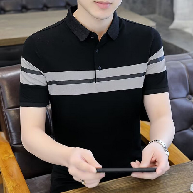 AOKADA 남성 반팔 카라 티셔츠 폴로 단가라 여름 골프웨어