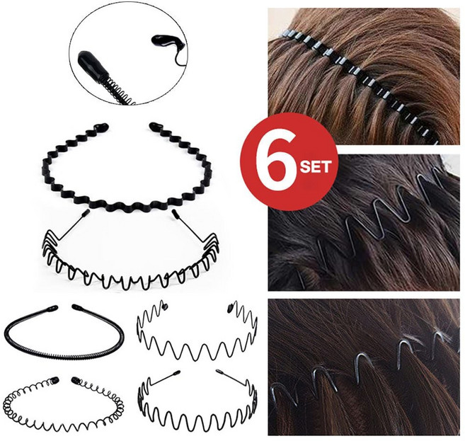 귀안아픈 남녀공용 경량 철사머리띠 6개SETfor1+3ady
