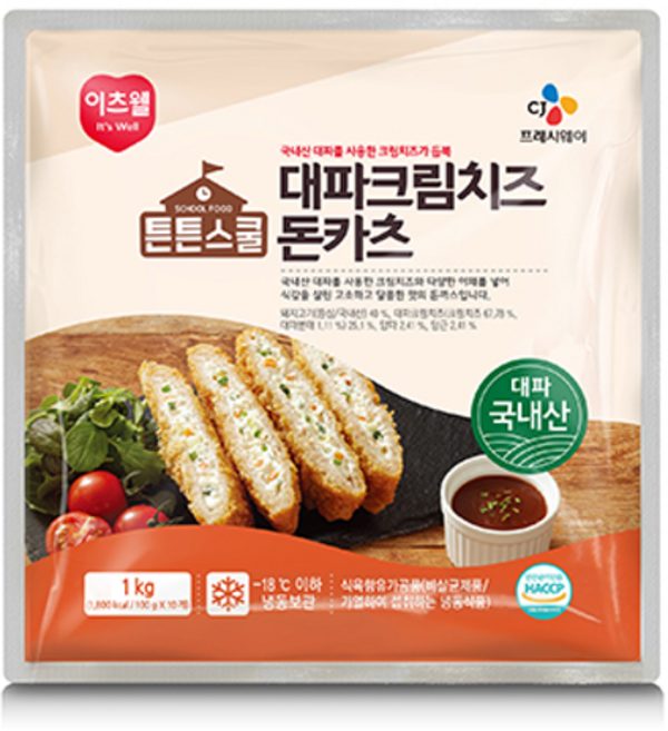 CJ 튼튼스쿨 대파크림치즈 돈카츠, 1개, 1kg