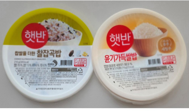 햇반 3종 (윤기나는쌀밥 3 찰잡곡밥 3 발아현미밥 3), 10개, 210g