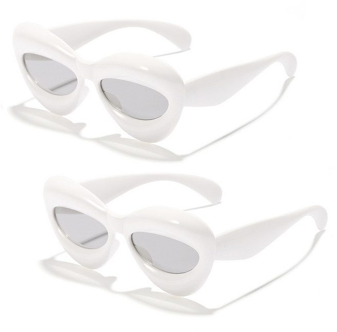 리빙듀오 인싸선글라스 안경 인생네컷 할로윈 2개 한세트, 049.투볼륨선글라스 화이트(118)