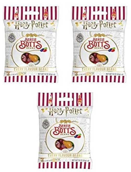 Jelly Belly Harry Potter Bertie Botts Every Flavour Jelly Bean 젤리벨리 해리 포터 버티 보츠 모든 맛 젤리빈 1.9온스 가방(3팩, 53g