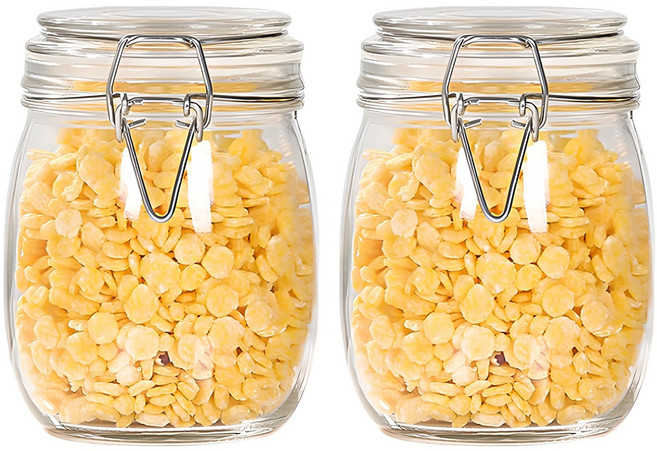 헬로키친 다용도 밀폐 유리병, 750ml, 2개