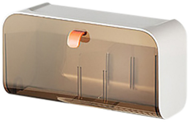 HK.sell 소품담아 벽부착 다용도 정리함 투명 보관 수납함, 1개, 투명 브라운