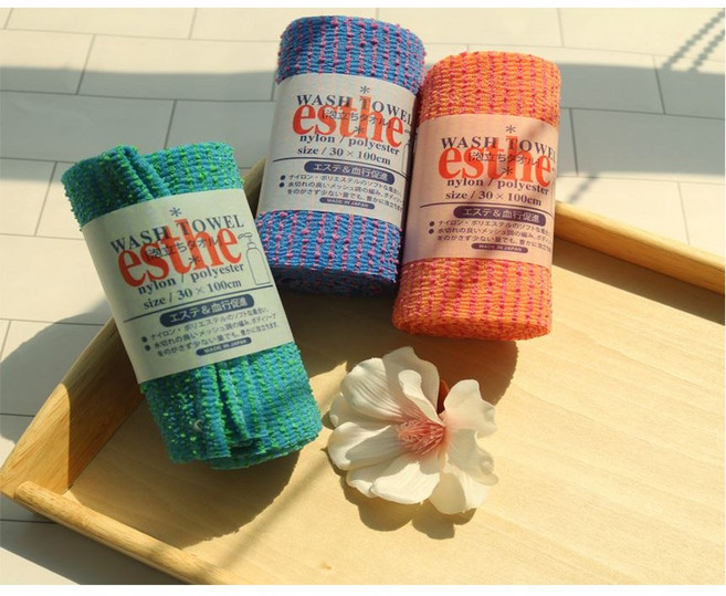 일제 일본 WBT-003 에스더 소프트 부드러운 타입 샤워타올 (3개)샤워타월 목욕 거품, 혼합 색상, 1개입, 3개