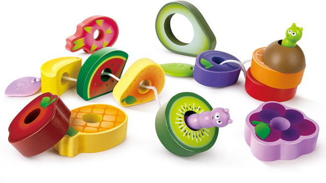 하페 과일실꿰기 원목 놀이 장난감 교구완구, 단품