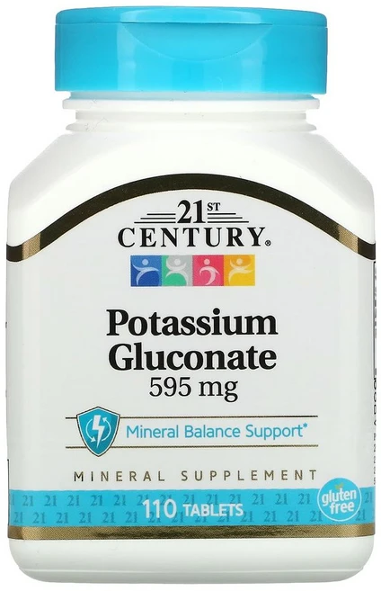 21세기센트리 칼륨 글루콘산염 595mg 미네랄 밸런스 서포트 타블렛, 3개, 110정 - 쿠팡