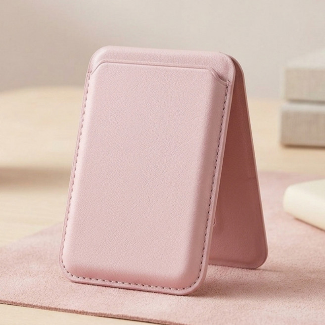 플레온 2in1 맥세이프 카드지갑 휴대폰 거치대, 핑크, 1개