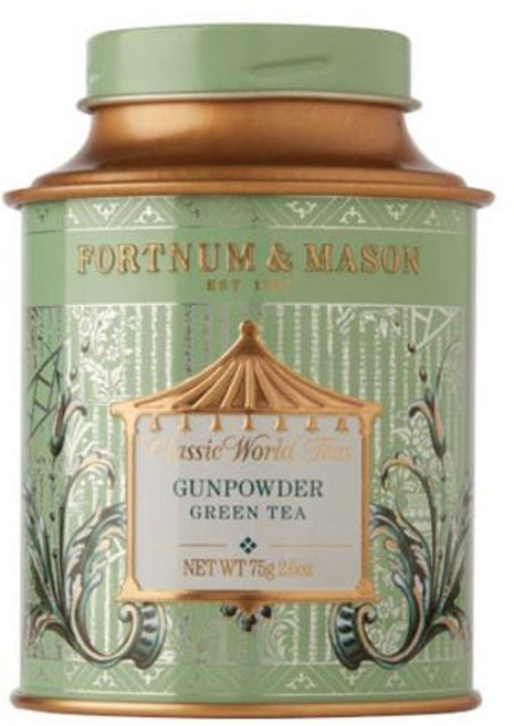 영국 포트넘 앤 메이슨 FORTNUM & MASON Gunpowder Loose Tea 건파우더 루스티 녹차 잎차, 75g, 5개, 1개입