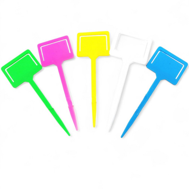 화분 이름표꽂이 꽃 팻말 식물라벨 표지판, 초록색, 3개