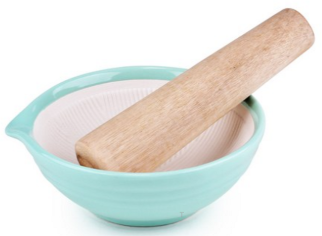 블룸엣홈 쉐비로즈 갈절구 소 민트 + 나무공이, 100개