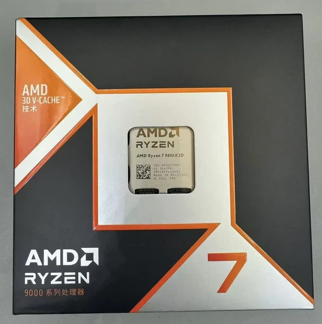8위 - 오리지널 AMD Ryzen 7 7800X3D 소켓 AM5 게이밍 데스크탑 CPU 프로세서 통합 그래픽 박스 