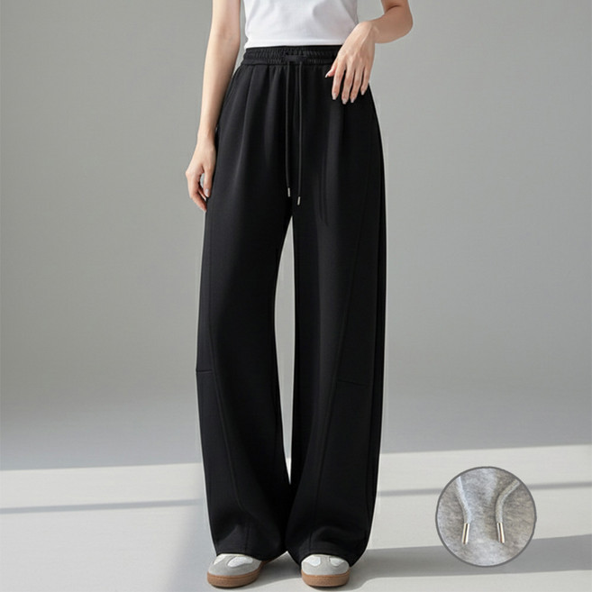 사라고 여성 와이드 트레이닝바지 밴딩 루즈핏 편한 데일리 팬츠
